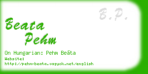 beata pehm business card